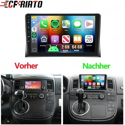 Android 15 Für VW T5 Multivan 2010-2015 2+64GB Autoradio Carplay NAVI RDS BT GPS