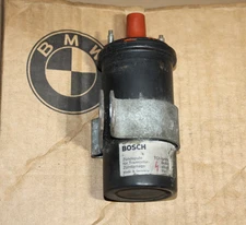 GENUINE ORIGINAL BMW E21 E30 E12 E28 E24 E23 IGNITION COIL BOSCH WITH CLAMP OEM