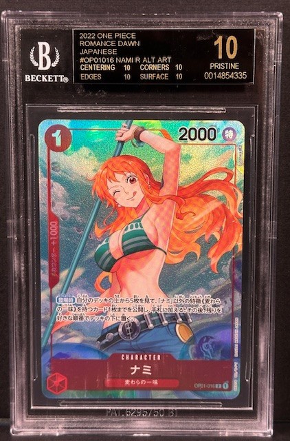 2022 One Piece Romance Dawn Japanese #OP01016 Nami R BGS 10 BLACK LABEL