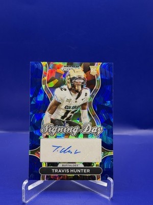 2025 Prizm Draft Picks - Signing Day Travis Hunter #SD-THR Blue Ice Prizm /75