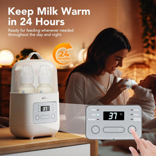 Bottle Warmer, Baby Double Bottles Heater Breastmilk Food Warmer for New Born...