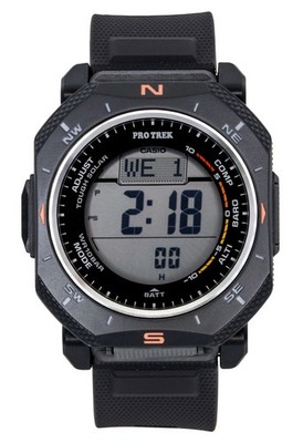 Casio Pro Trek Digital Black Bio-Based Resin Strap Solar PRG-69-1 Men's Watch