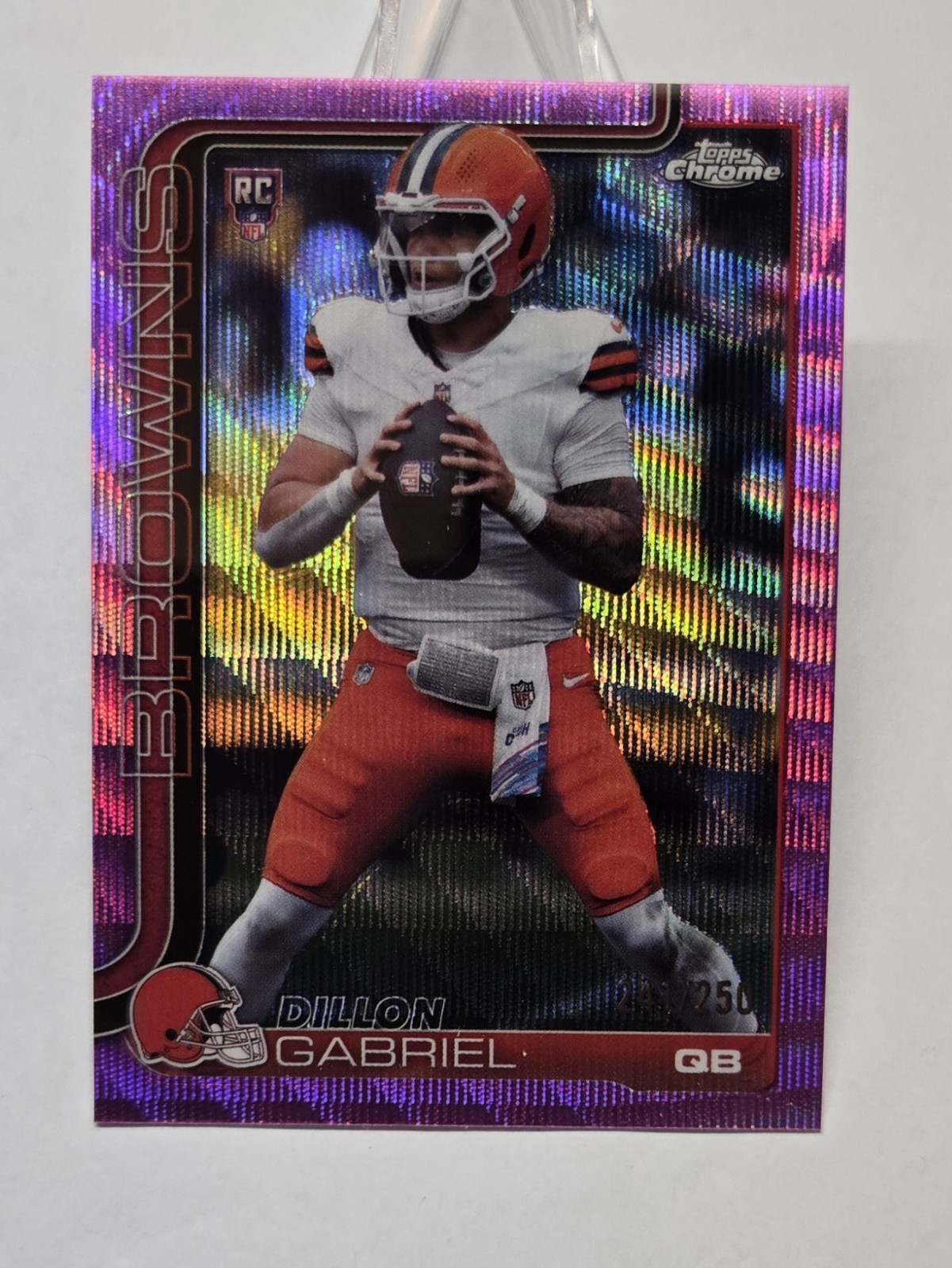 2025 Topps Chrome - Rookies Dillon Gabriel (RC) Pink Wave Refractor /250