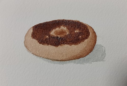 Original Watercolor ACEO - 2.5" x 3.5" - Chocolate Doughnut