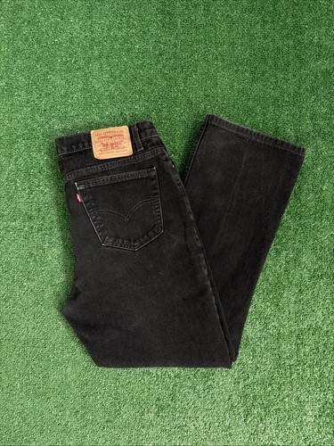 Vintage 90s Levi’s 501 Black Jeans Button Fly Boot Cut Made In USA 36 x 30 RARE