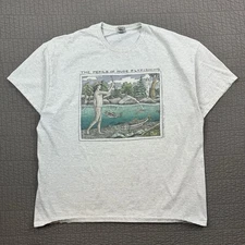 Vintage Rollo Trout The Perils Of Nude Fly Fishing 1993 T Shirt Men's 2XL Gray
