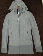 Lululemon 4 Jacket Grey Daily Practice Heathered Slate Hooded Full Zip