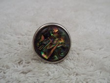 Silvertone Abalone Adjustable Size 7-8 Ring