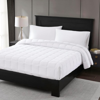 EasyFit Down-Alternative Comforter with Split Corner Design, Box Stitch Pattern,