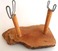 Wooden Stand Dish Interior Plate Holder Easel Bowl Rack Pedestal Carved