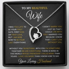 To My Wife Necklace, Christmas Gifts For Wife, Anniversary Cute Gift For Wife