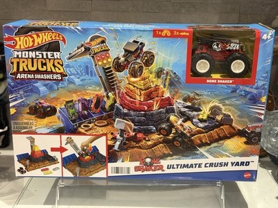 Hot Wheels Monster Trucks Arena Smashers Bone Shaker Ultimate Crush Yard