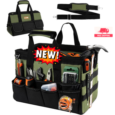 Bolsa de herramientas resistente, organizador portátil de 40 cm con 16 bolsillos