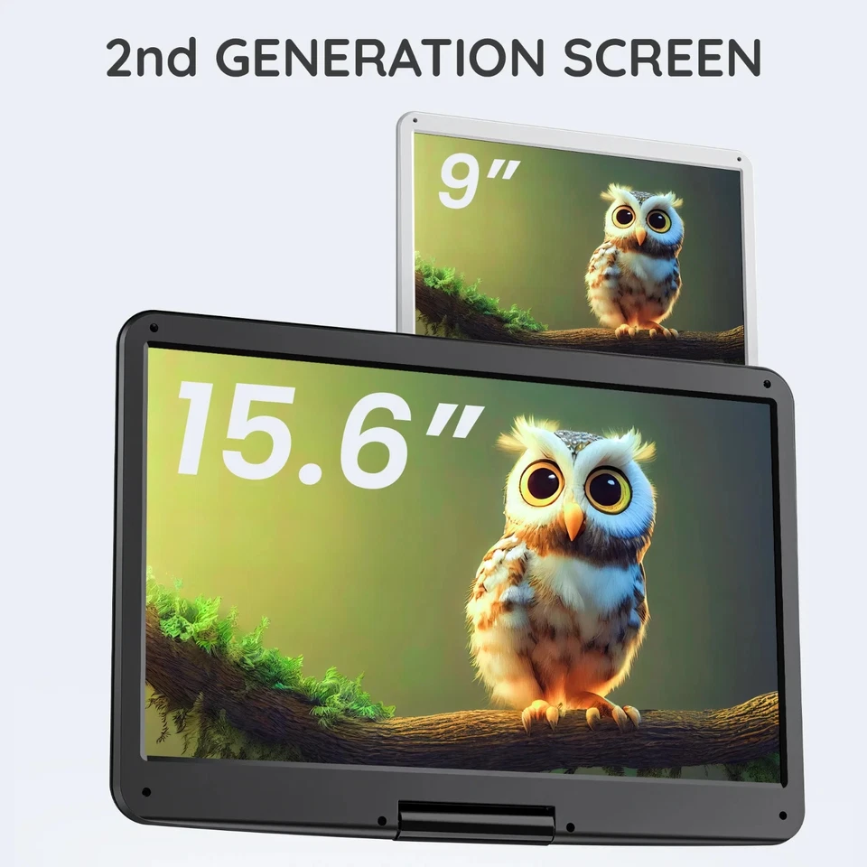 Boifun Tragbarer DVD-Player (17,5 Zoll) mit großem 15,6-Zoll-HD-Bildschirm, Akku - Bild 2 von 4