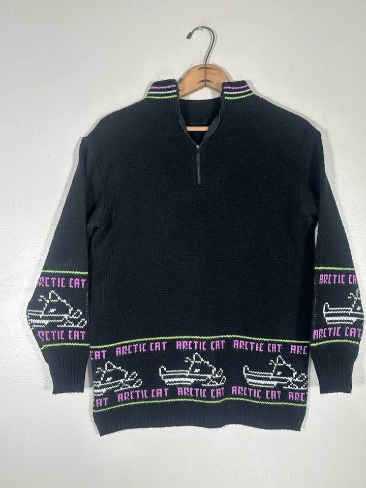 Suéter De Colección Arctic Cat Wear Motos de Nieve Carreras 1/4 Cremallera Trasera Gráfico Púrpura M Foto 2 de 4