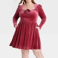NWT Ava & Viv Cherry Splash Rosette Dress Size 1X