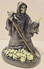Vintage 1996 The Paper Magic Group Grim Reaper Skeleton with Skulls Blowmold