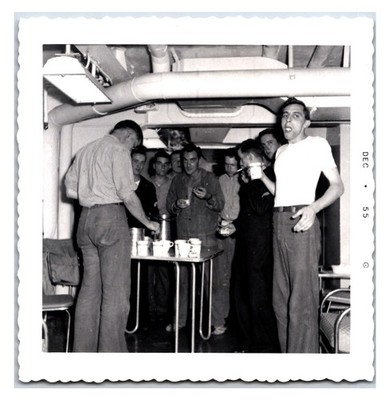 1955 Sailors Having A Party On The USS Valley Forge Original Photo (3.5in X 3.5)