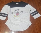 Disney Mickey Mouse 1928 ORIGINAL ICON White w/BlueStripe T-Shirt Women's Size M — photo 1