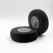 One Pair 4-1/4in RC Airplane Foam Wheels w/Plastic Hub (30mm x 110mm)