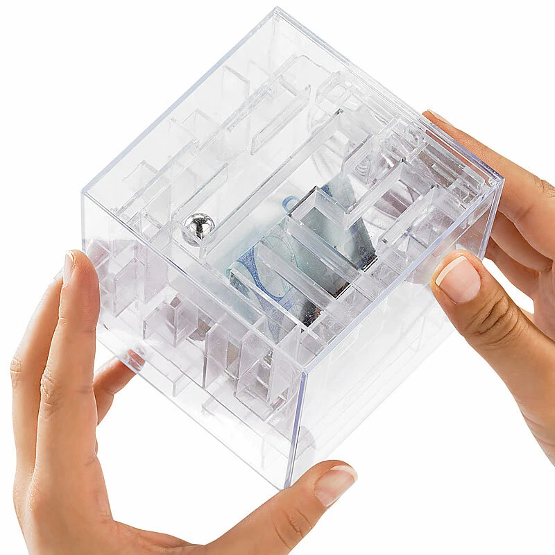 infactory Geschenk-Spardose: 2er-Set Spardosen mit 3D-Kugel-Labyrinth - Bild 2 von 4