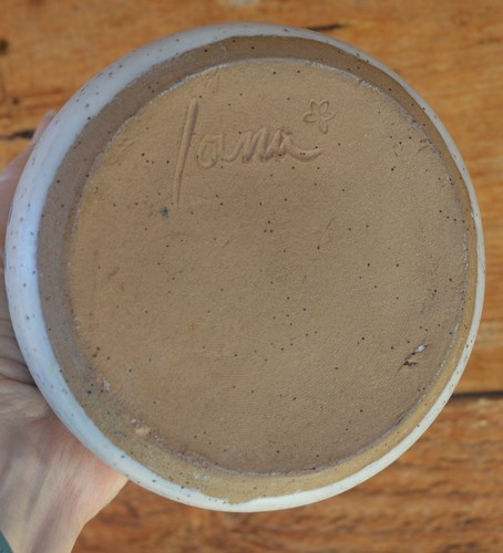 Minnesota Wild Rice Pottery Honey Crock Jar Wood Lid & Dipper Signed Lana Lorna? - Picture 10 of 23