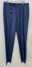 Combatant Gentleman Mens 34 Essential Slim Fit Suit Dress Pants Slate Blue