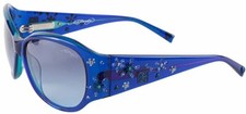 Ed Hardy Sunglasses Sakura Flowers - Blue with Case and Box