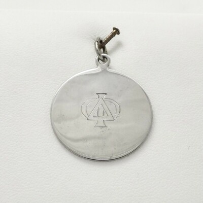 Sterling Silber Delta Phi Bruderschaft Schwesternschaft gravierbare Scheibe Charm Anhänger