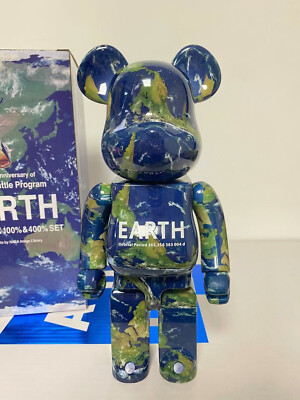 Bearbrick 400% Earth Map 11 inch Height Building Blocks Bear