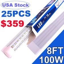 25 Pack T8 8FT 100W LED Shop light Fixture 6500K 8Foot LED Shop Garage Lamp