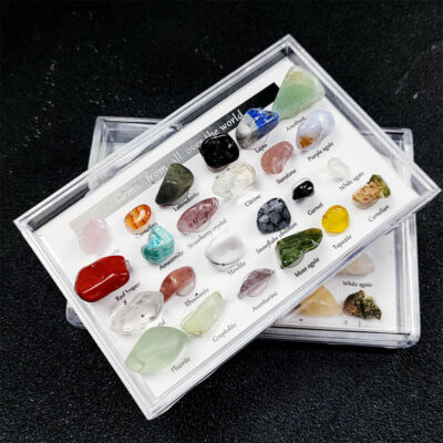 Rock Mineral 24Piece Collection Show Case Science Speciman Geography For Kids