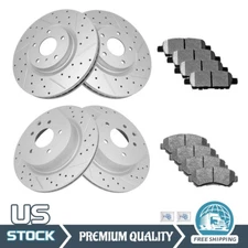 For 2009 - 2022  Nissan Maxima Front Rear Drilled Slotted Rotors & Brake Pads
