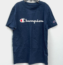 Champion Navy Blue Short Sleeve Logo T-Shirt Men's size Large