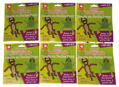 Keychains Creative Hands Pony Bead Jungle Smart Kit Makes 2 Set of 6 Kits Craft