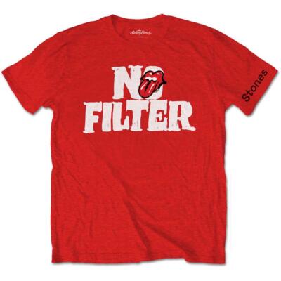 OFFICIAL LICENSED - THE ROLLING STONES - NO FILTER HEADER LOGO T SHIRT ROCK