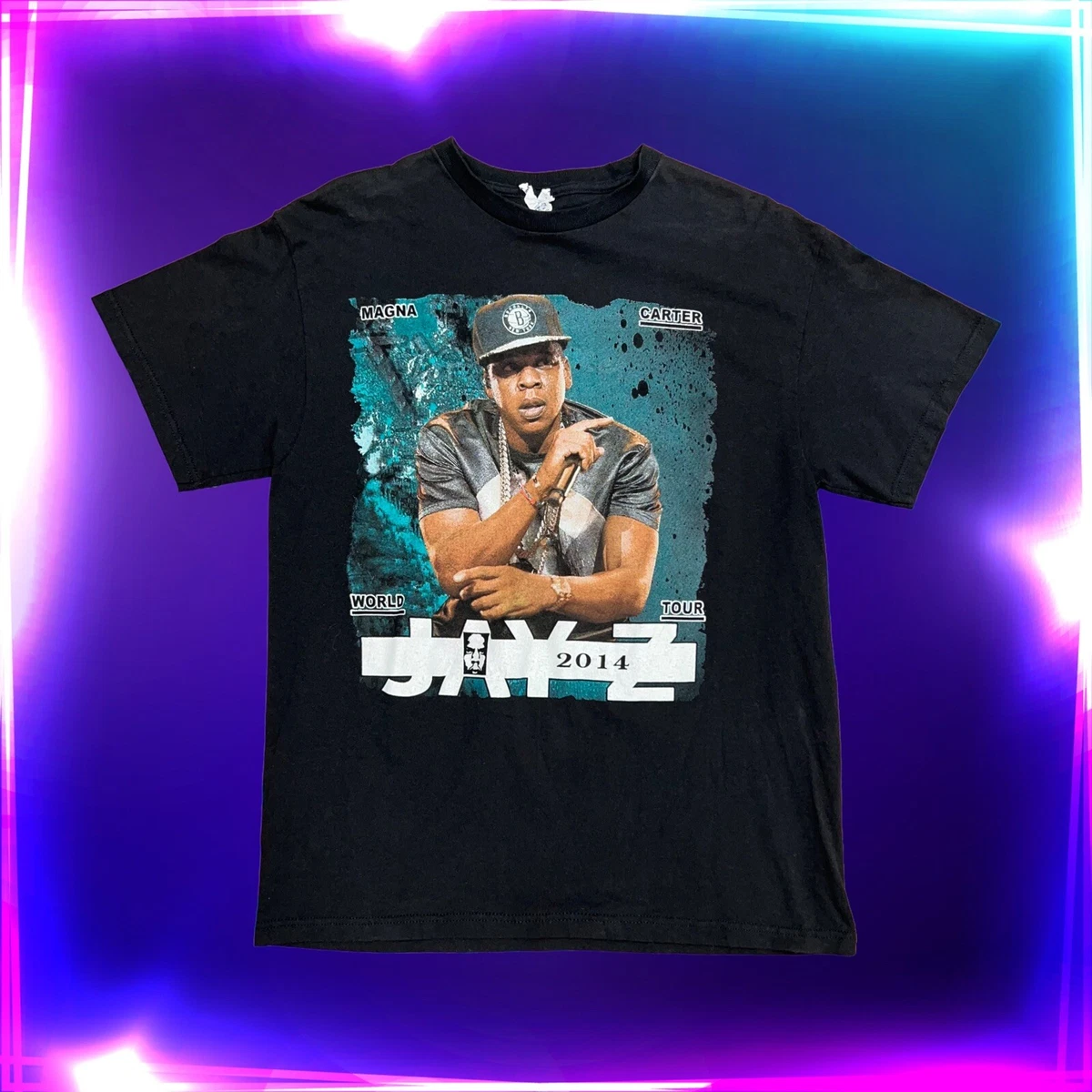 2014 Jay Z Magna Carter World Tour music MCWT double sided T-Shirt ADULT Sz L