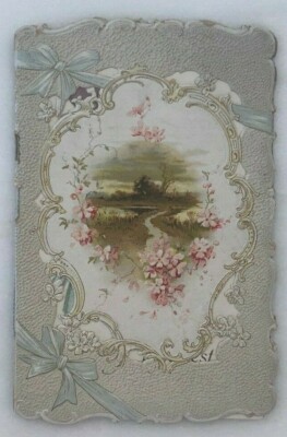 お花ぎっしり　UR 1902 VICTORIAN Summer FLOWERS Die Cut ANTIQUE Booklet Trade Card