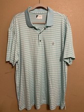 Izod Golf Men's Size XXL Blue/Green Stripe Short Sleeve Polo Shirt