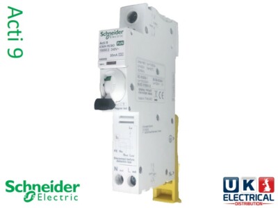 Act9 IC60 RCBO - Disjoncteur Differentiel - 2P - 16A - 300mA - C -10kA