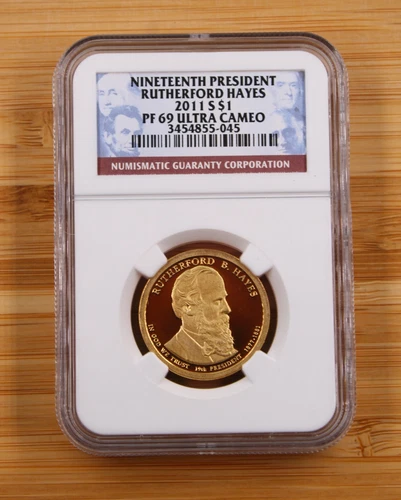 NGC 2011 S RUTHERFORD HAYES 19th Presidential $1 Dollar PF69 Ultra Cameo Proof