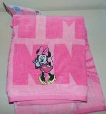 Minnie Mouse Beach Towel Pink with Embroidered Applique 34" x 63"