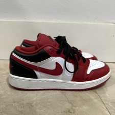 Nike Air Jordan 1 Low GS White Gym Red Black 553560 163 - SIZE 4.5Y 6 WOMEN