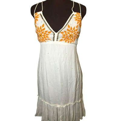 amiani resort fashion dress Amiani Resort Fashion V-Neck Dress Boho Style w/open Back Sz Med Romantic