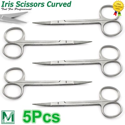 Dental Surgical Iris Curved Gum Scissors 4.5'' Surgery For Trimming Tissues Lab