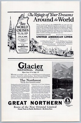 1925 Great Northern Railway Vintage Ad Glacier National Park Oriental Limited