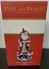 Figura Musical Fitz & Floyd Regal Holiday Santa "Deck The Halls" - Nueva con Caja