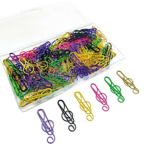 Music Note Shaped Paper Clips Bookmark Office Binder Photos Accessory Metal