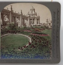 Flowers near Colonnade of States St. Louis World's Fair Keystone Stereoview 1904