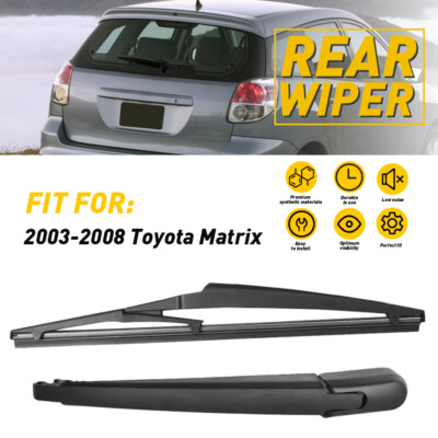 Rear Wiper Blade & Arm for 2003-2008 Toyota Matrix Back Window Windshield Wiper